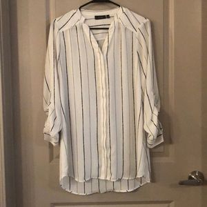 Apt. 9 Black & White Roll Tab Sleeve Tunic